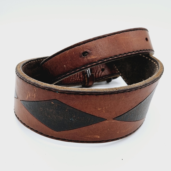 LEVI'S | thick leather diamond pattern belt - Picture 1 of 6